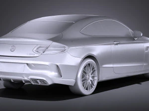Mercedes-Benz C63 AMG Coupe 2017 Lowpoly 3D Model
