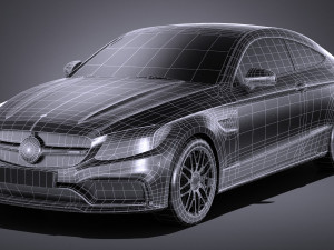 Mercedes-Benz C63 AMG Coupe 2017 Lowpoly 3D Model