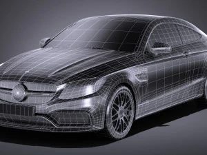 Mercedes-Benz C63 AMG Coupe 2017 Lowpoly 3D Model