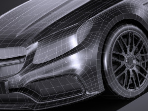 Mercedes-Benz C63 AMG Coupe 2017 Lowpoly 3D Model