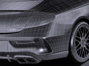 Mercedes-Benz C63 AMG Coupe 2017 Lowpoly 3D Model