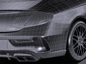 Mercedes-Benz C63 AMG Coupe 2017 Lowpoly 3D Model