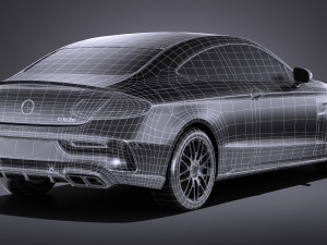 Mercedes-Benz C63 AMG Coupe 2017 Lowpoly 3D Model