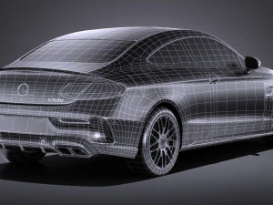 Mercedes-Benz C63 AMG Coupe 2017 Lowpoly 3D Model