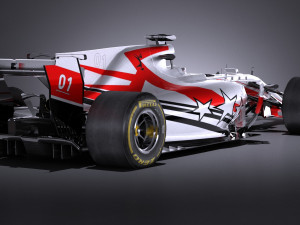 Generic Formula 1 Lowpoly Model 3D