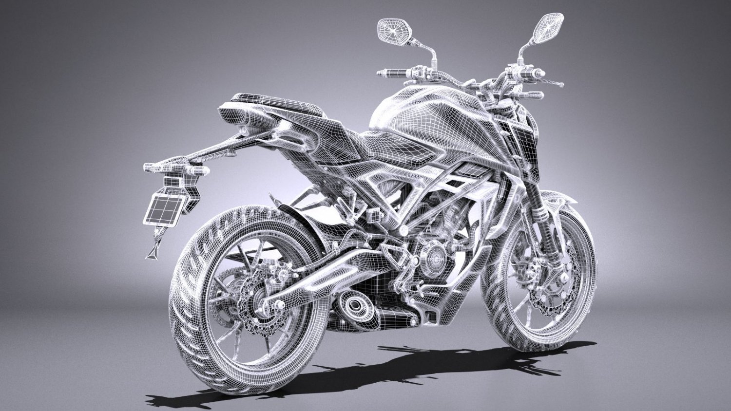 3d модель honda. Solidworks Honda cbr125 back.