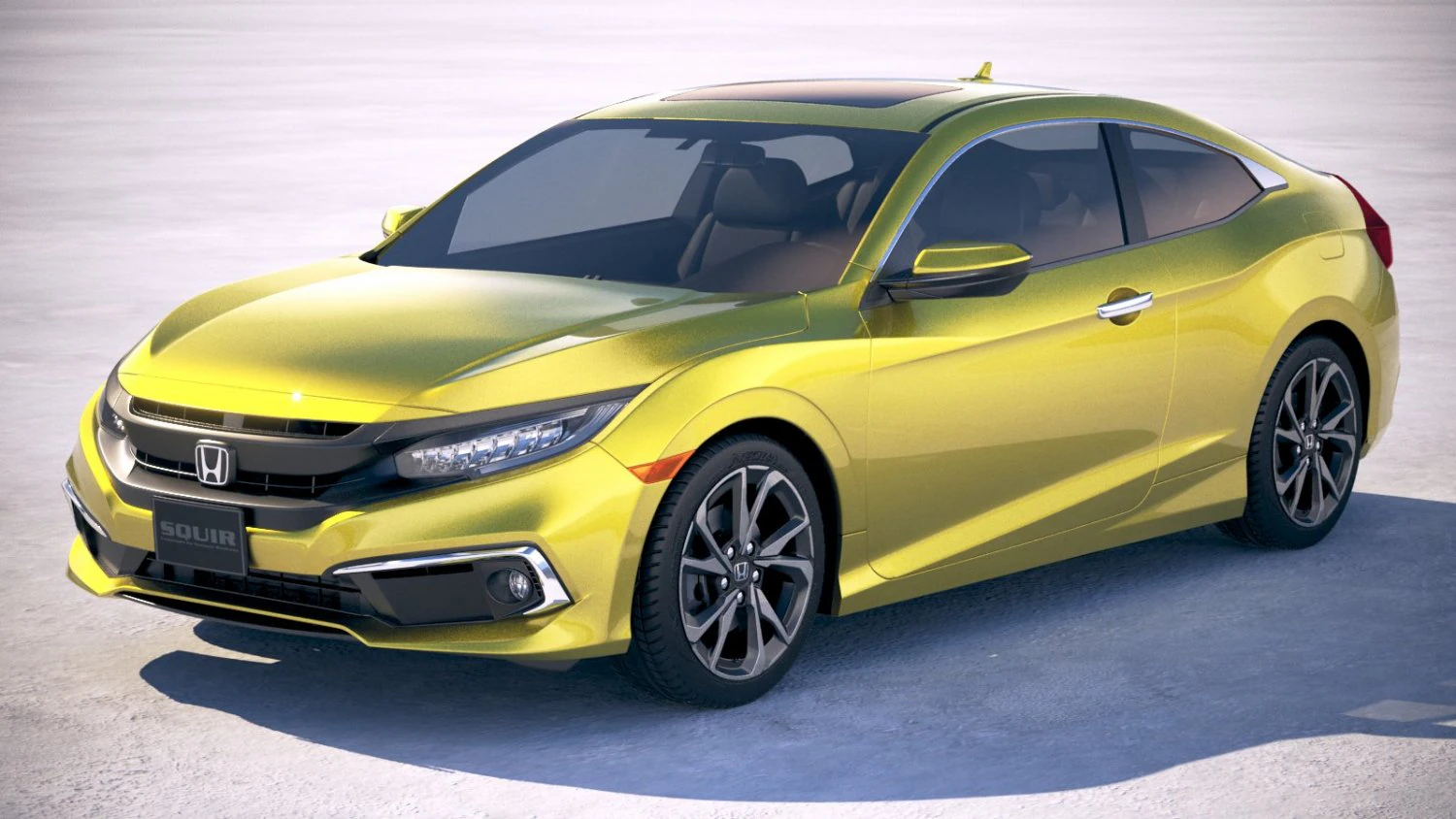 Honda Civic Coupe Led 2019 3D Model .c4d .max .obj .3ds .fbx .stl .blend 
