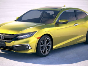 Honda Civic Coupe Led 2019 3D Model