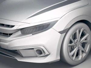 Honda Civic Coupe Led 2019 3D Model
