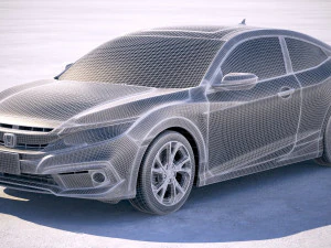Honda Civic Coupe Led 2019 3D Model