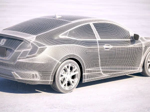 Honda Civic Coupe Led 2019 3D Model