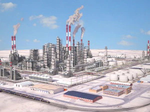 Huge Refinery 3D Model