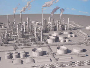 Huge Refinery 3D Model