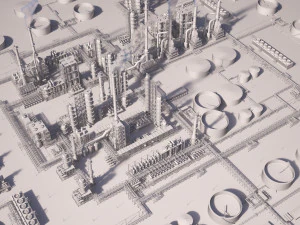Huge Refinery 3D Model