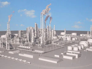 Huge Refinery 3D Model