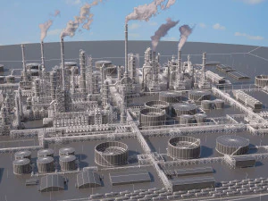 Huge Refinery 3D Model