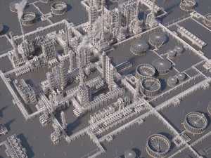 Huge Refinery 3D Model