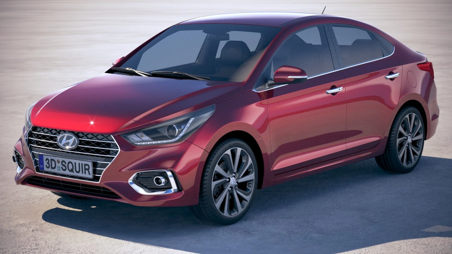 Hyundai Accent 2018 3D Model .c4d .max .obj .3ds .fbx .stl .blend