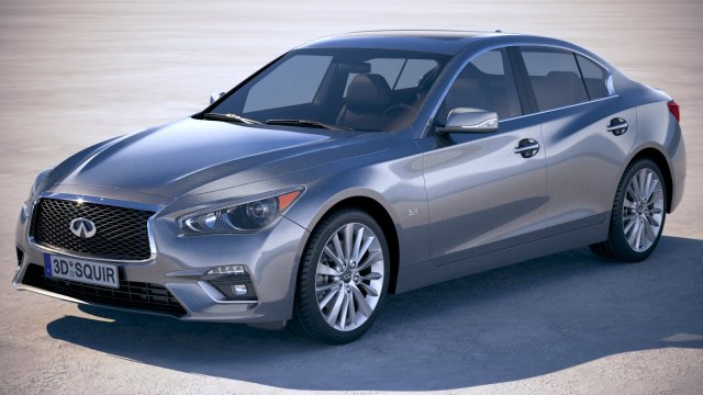 Infiniti Q50 2018 3D 模型 .c4d .max .obj .3ds .fbx .stl .blend
