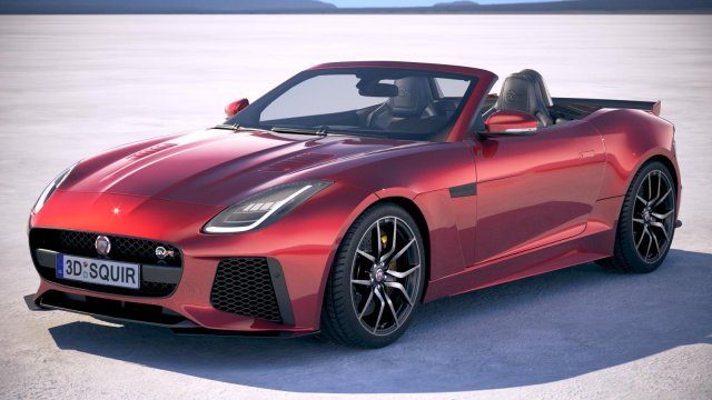 Jaguar F-Type SVR Cabrio 2018 3D Model .c4d .max .obj .3ds .fbx .stl .blend