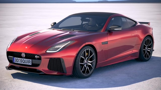 Jaguar F-Type SVR Coupe 2018 3D Model .c4d .max .obj .3ds .fbx .stl .blend