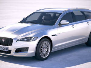 jaguar xf sportbrake pure 2018 3D Model