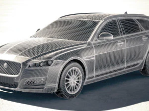 Jaguar XF Sportbrake Pure 2018 3D Model