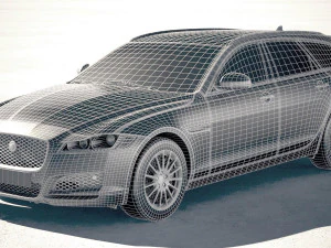 Jaguar XF Sportbrake Pure 2018 3D Model