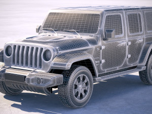 Jeep Wrangler Unlimited Sahara 2018 3Dモデル