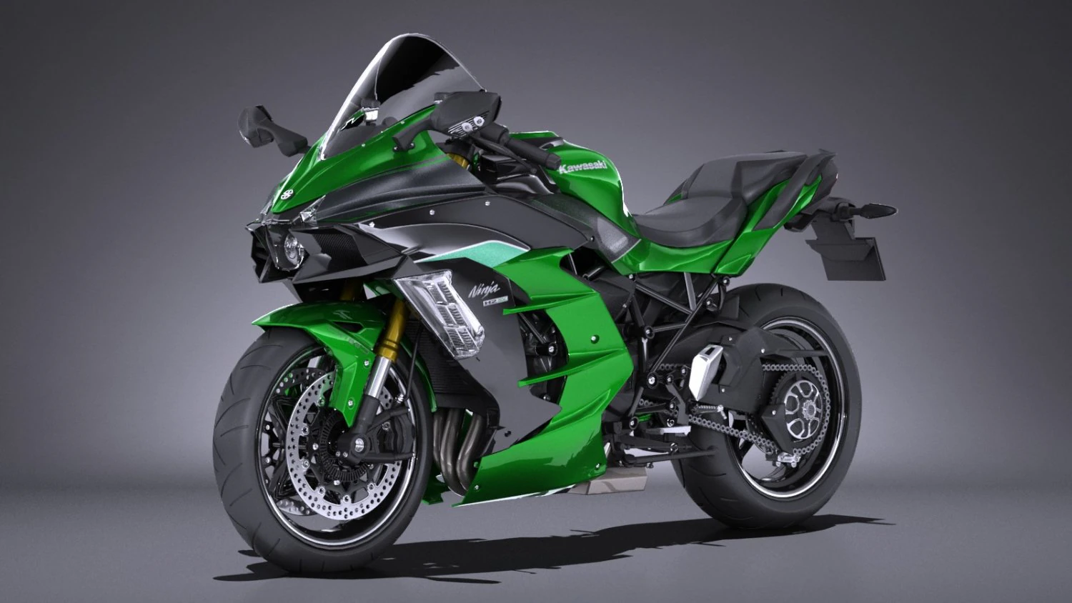 Kawasaki Ninja H2 SX 2018 3D Model .c4d .max .obj .3ds .fbx .stl .blend 