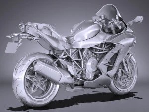 Kawasaki Ninja H2 SX 2018 3D Model