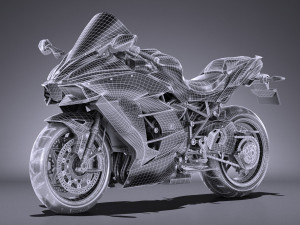 Kawasaki Ninja H2 SX 2018 3D Model
