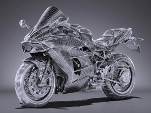 Kawasaki Ninja H2 SX 2018 3D Model