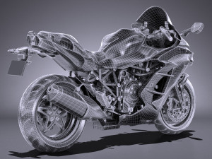 Kawasaki Ninja H2 SX 2018 3D Model