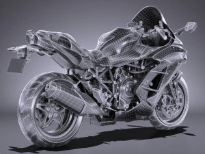 Kawasaki Ninja H2 SX 2018 3D Model