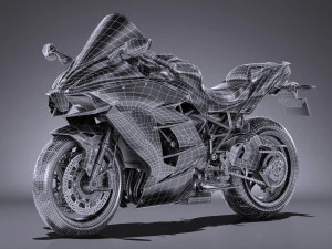 Kawasaki Ninja H2 SX 2018 3D Model