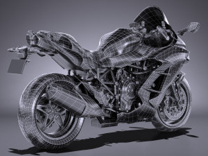 Kawasaki Ninja H2 SX 2018 3D Model