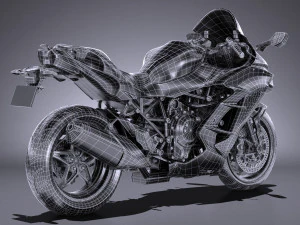 Kawasaki Ninja H2 SX 2018 3D Model