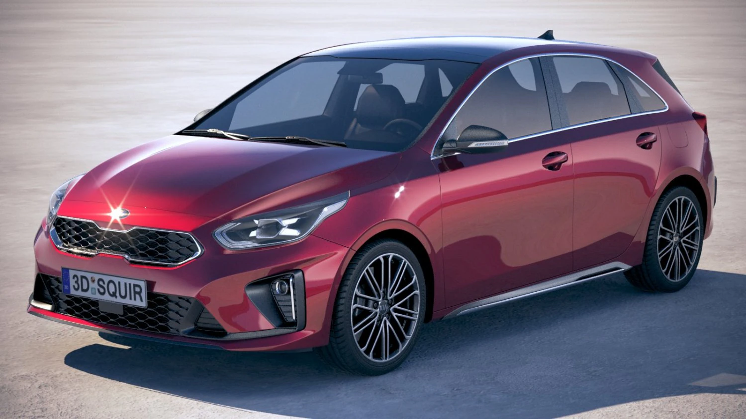Kia Ceed GT-line 2019 3D Model .c4d .max .obj .3ds .fbx .stl .blend 