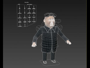 Kim Dzong un Cartoon Rigged for 3dsmax 3D मॉडल