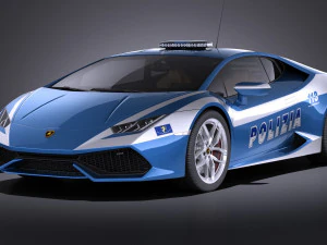 Huracan 2016 Pol&iacute;cia Italiana vray Modelo 3D