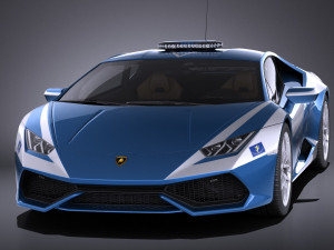 Huracan 2016 Italian Police vray Modèle 3D