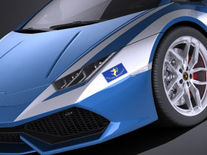 Huracan 2016 Italian Police vray Modèle 3D