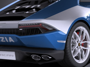 Huracan 2016 Italian Police vray Modèle 3D