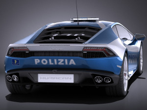 Huracan 2016 Italian Police vray Modèle 3D
