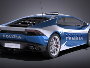 Huracan 2016 Italian Police vray Modèle 3D