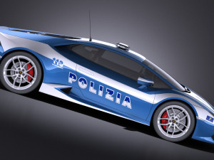 Huracan 2016 Italian Police vray Modèle 3D