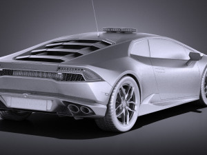 Huracan 2016 Italian Police vray Modèle 3D