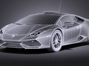 Huracan 2016 Italian Police vray Modèle 3D