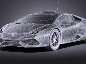 Huracan 2016 Italian Police vray Modèle 3D
